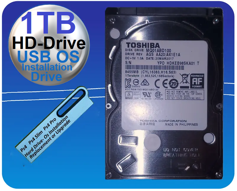 1TB PS4 Pro Ps4 Slim Ps4 OG Internal HD PS4 Operating System USB Drive Option