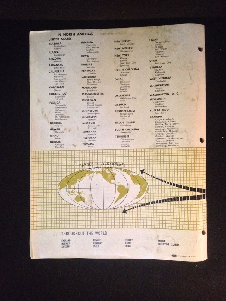CARNES Square and Rectangular Air Diffusers Catalog D-7OF D-70F 1960's