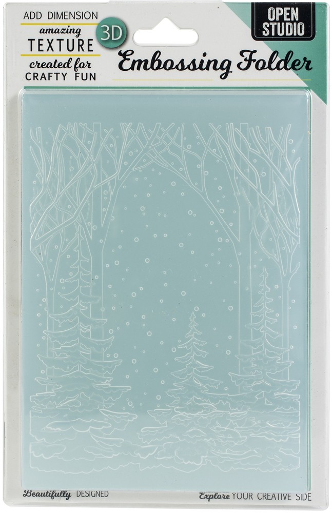 Memory Box 3D Embossing Folder 4.5"X5.75" Snowy Forest