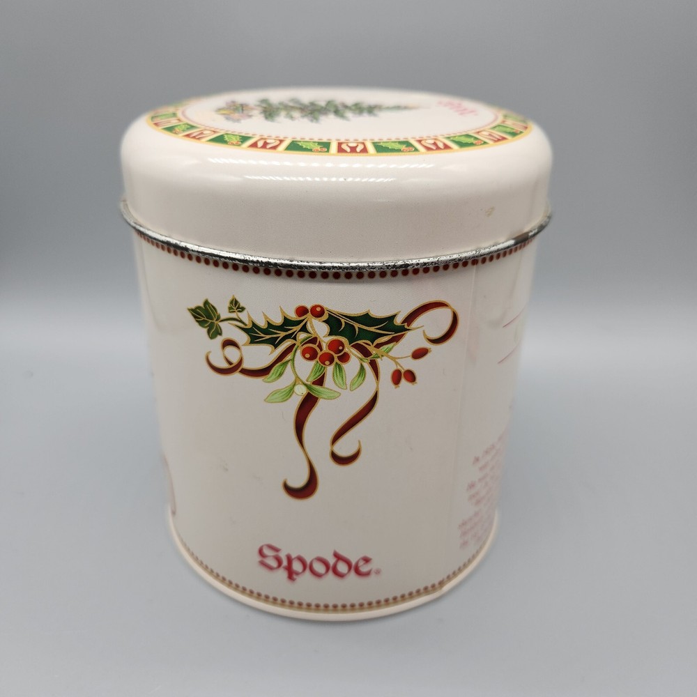 Spode Christmas Tree Tin w/Lid Holiday Empty
