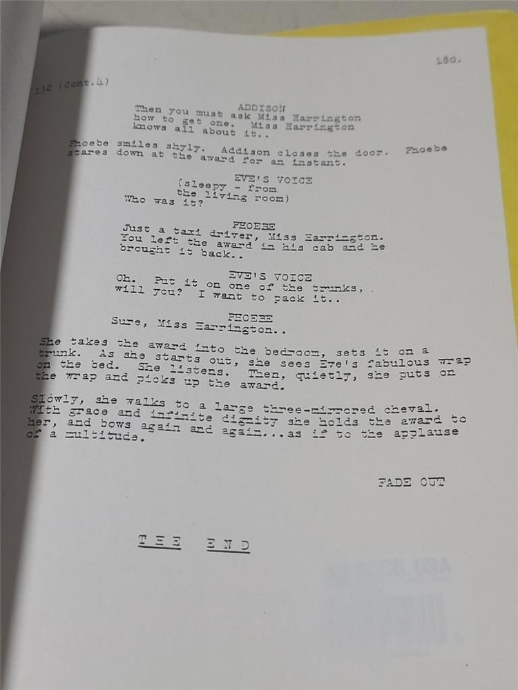 All About Eve Revised Final April 5, 1950 Screenplay Script by Joseph Mankiewicz