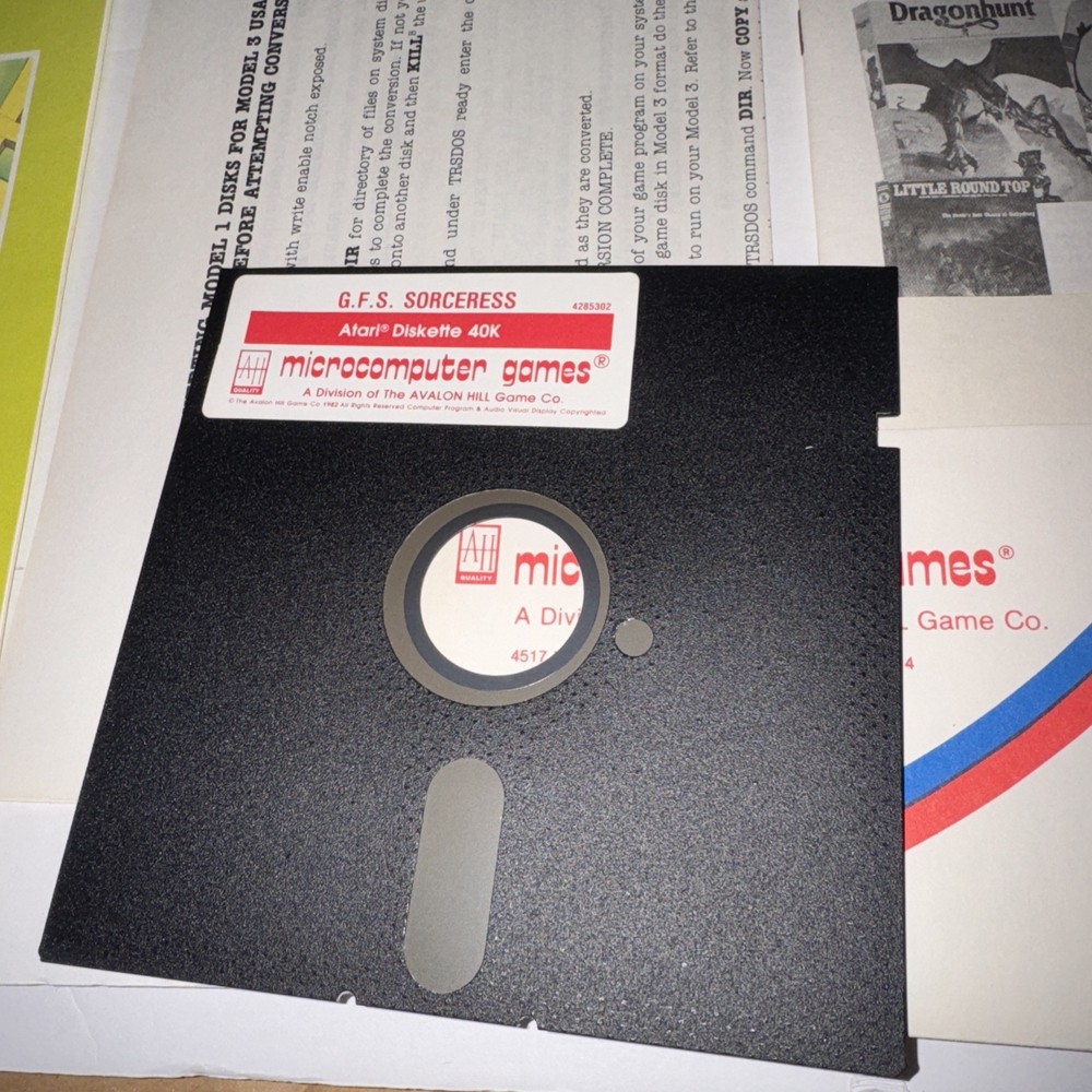 Avalon Hill GFS Sorceress Space Simulation Atari 800 Disk 1982 Complete