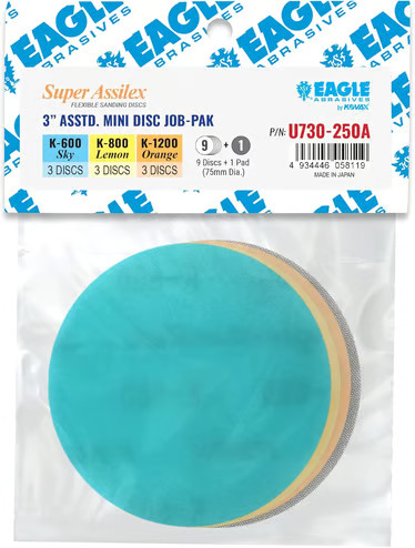 Eagle Abrasives 3” Assilex Discs - Asstd w/ Pad