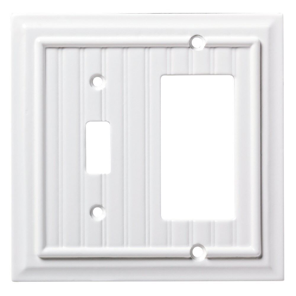 Beadboard Single Switch and Decorator Wall Plate Pure White