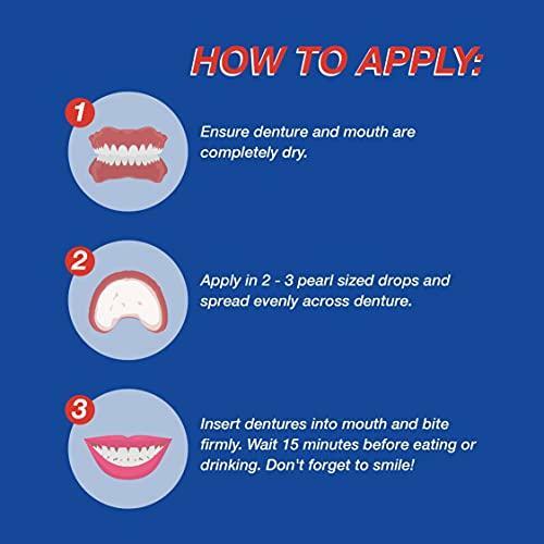 Secure Waterproof Denture Adhesive - Zinc Free - Extra Strong Hold For Upper,