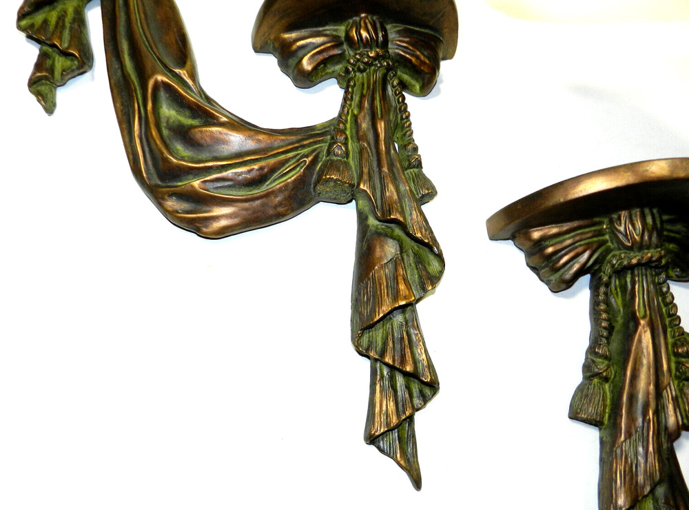 Hollywood Regency Wall Sconce Pair Large