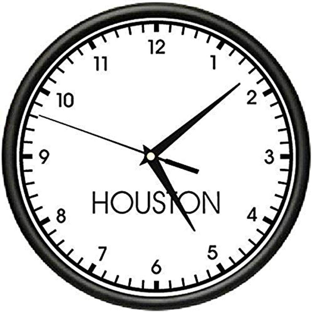 Houston TIME Wall Clock World Time Zone Clock Office Business