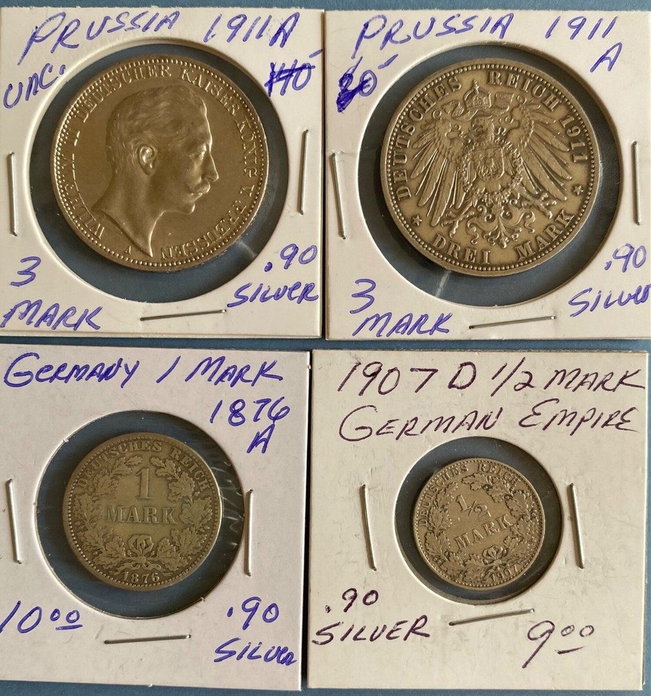 8 World Silver Coins