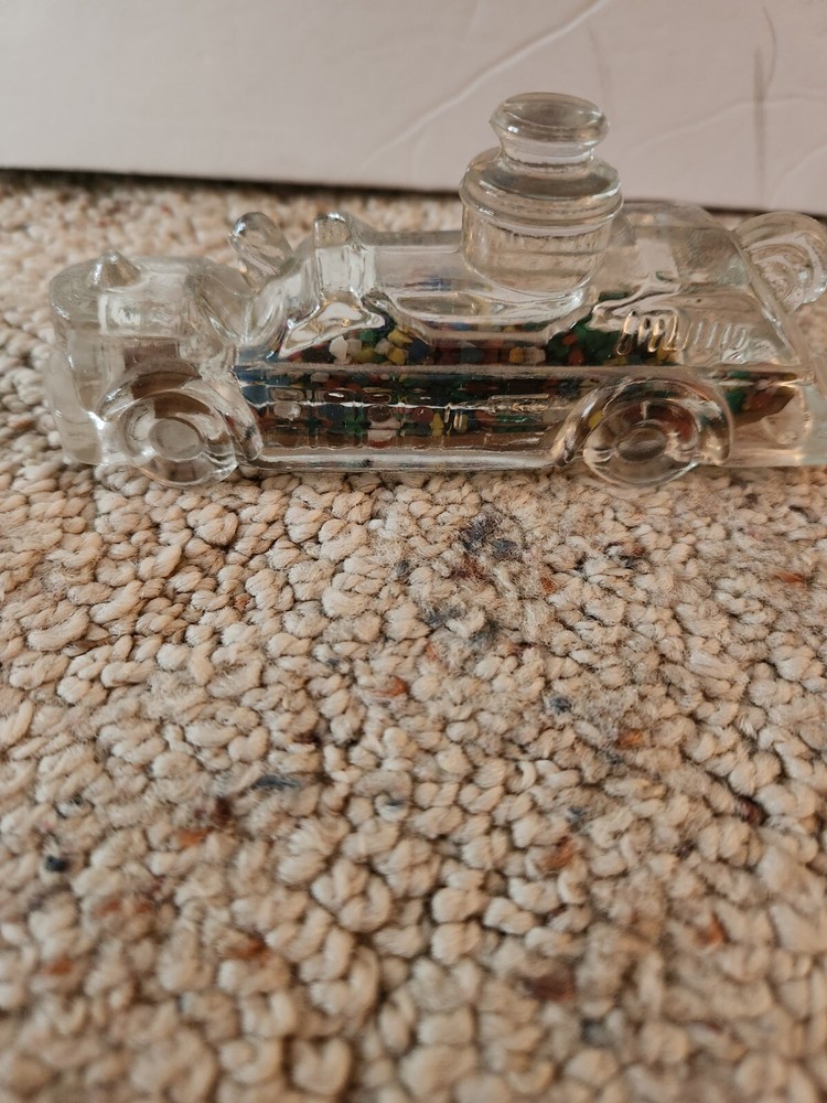 Vintage Glass Fire Truck Candy Container!