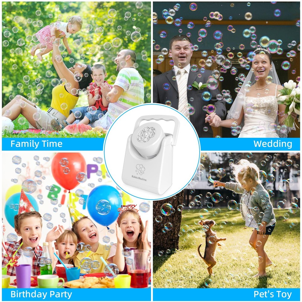 Bubble Machine for Kids Toddlers,Automatic Bubble Blower,Portable Adjustable ...
