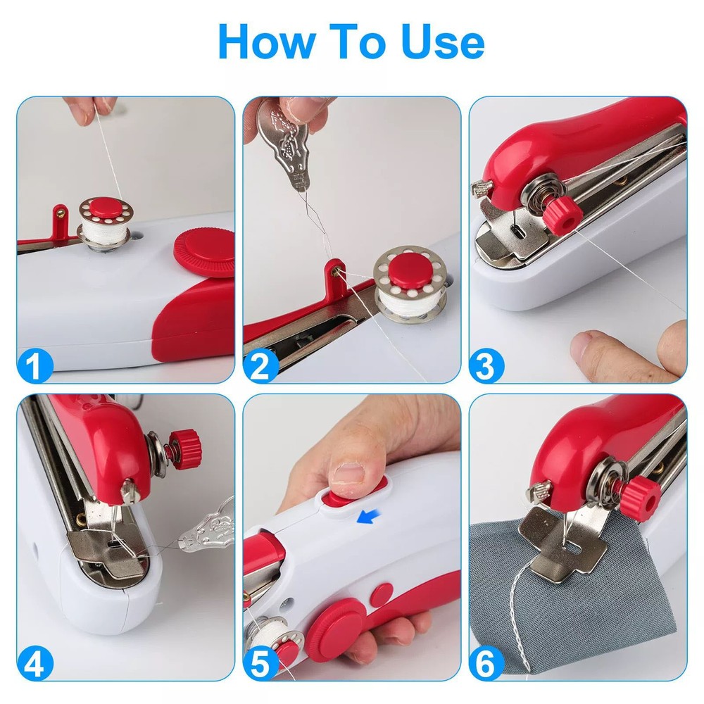 Lightweight Portable Mini Compact Handheld Sewing Machine Travel Home Tool