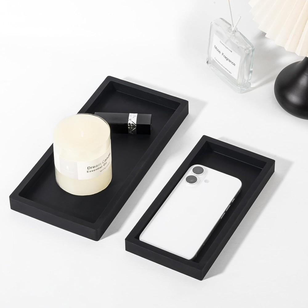 Small Silicone Bathroom Vanity Tray Rectangle Soap and Sponge Holder Kitchen Sin
