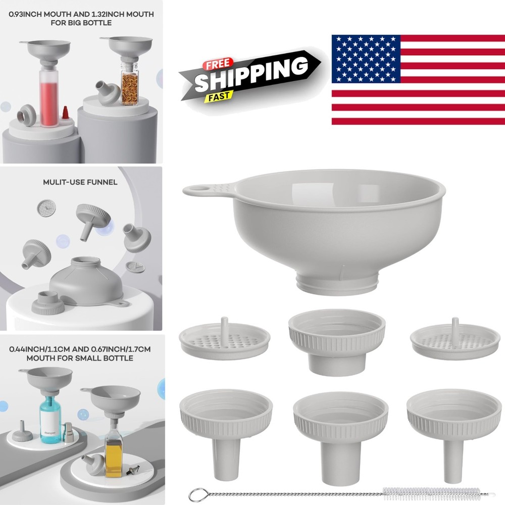 Wide Mouth Funnel with Multiple Spouts for Jars and Bottles Kitchen Tool