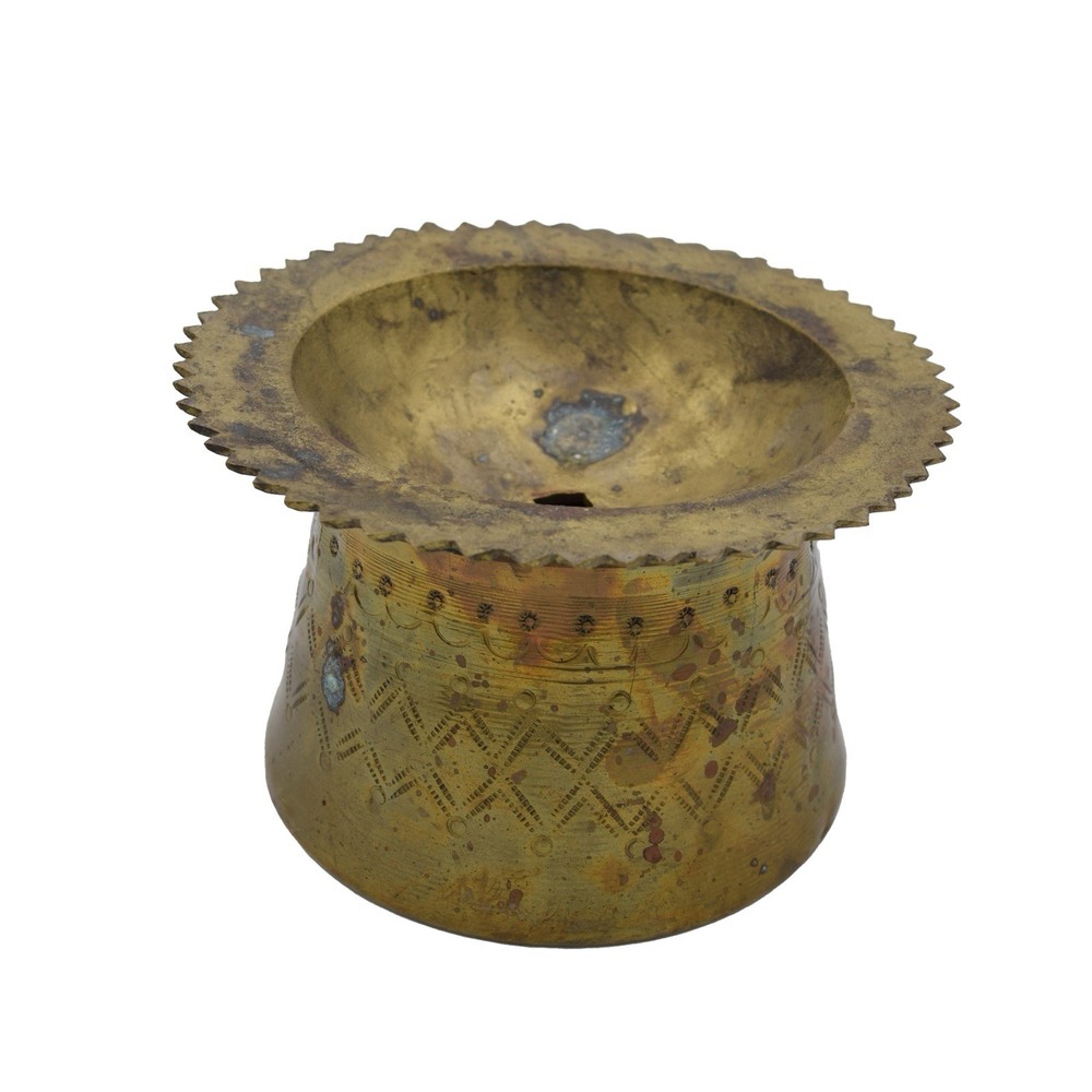 Vintage Solid Brass Middle Eastern Incense Ash Tray Set Stamped