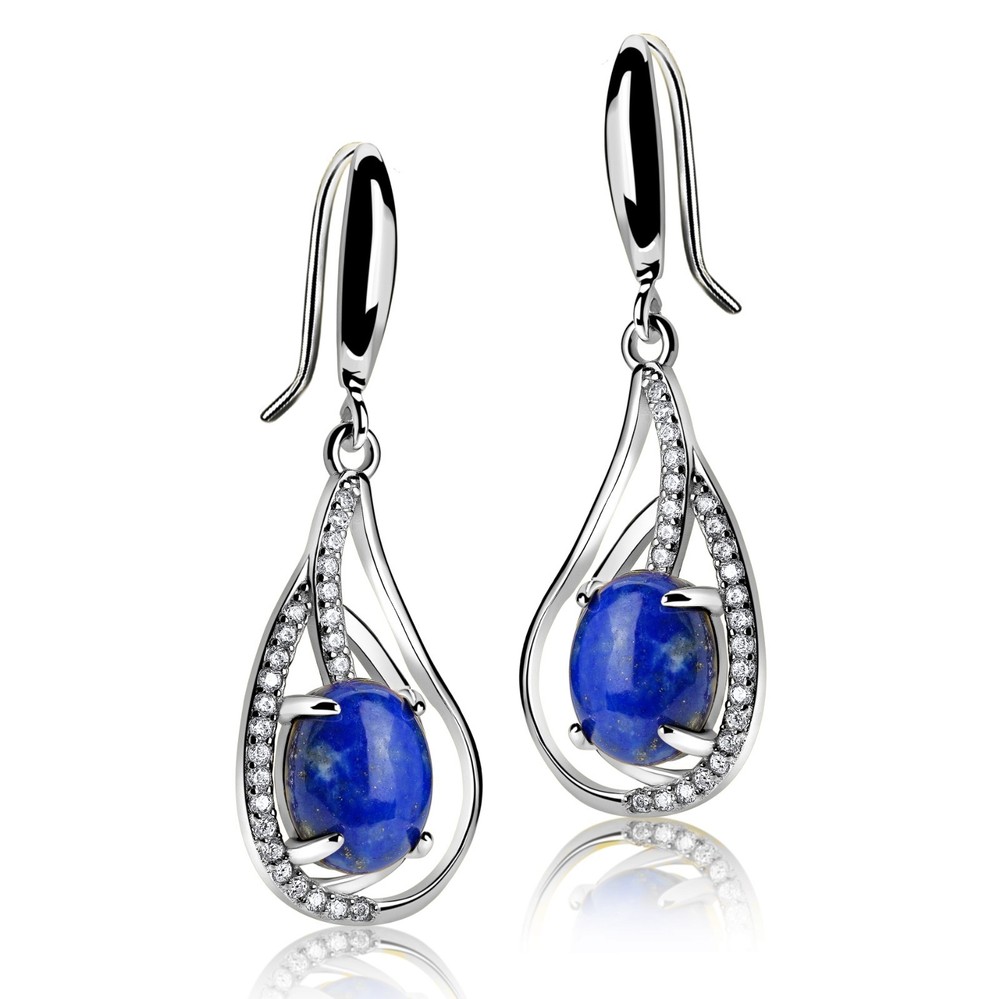 Silver Dangle Earrings Blank – 1 Pair – 9x7mm Oval Prong Setting