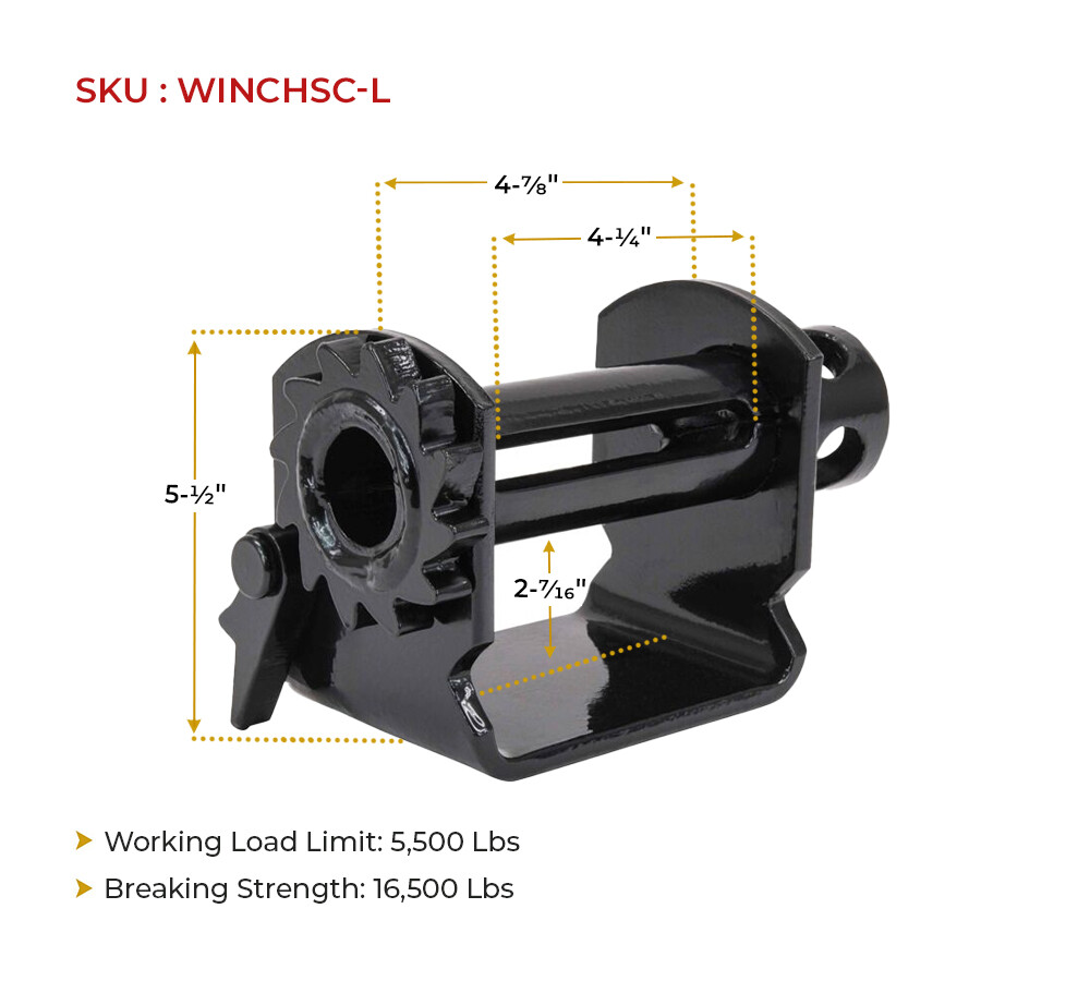 (4 Pack) Trailer Winch - Standard Sliding C Track - Low Profile