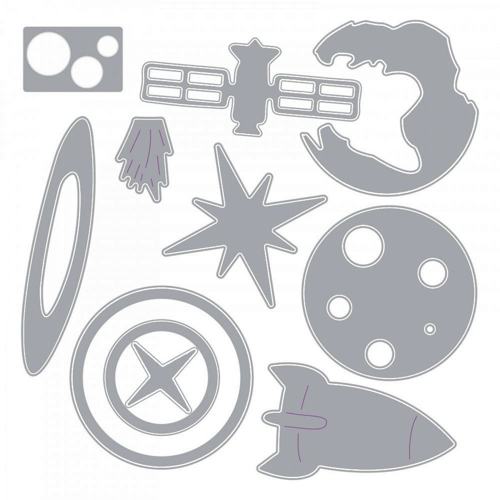 Sizzix Thinlits Space 11pc set #663414 Retail $12.99 by Emily Tootle