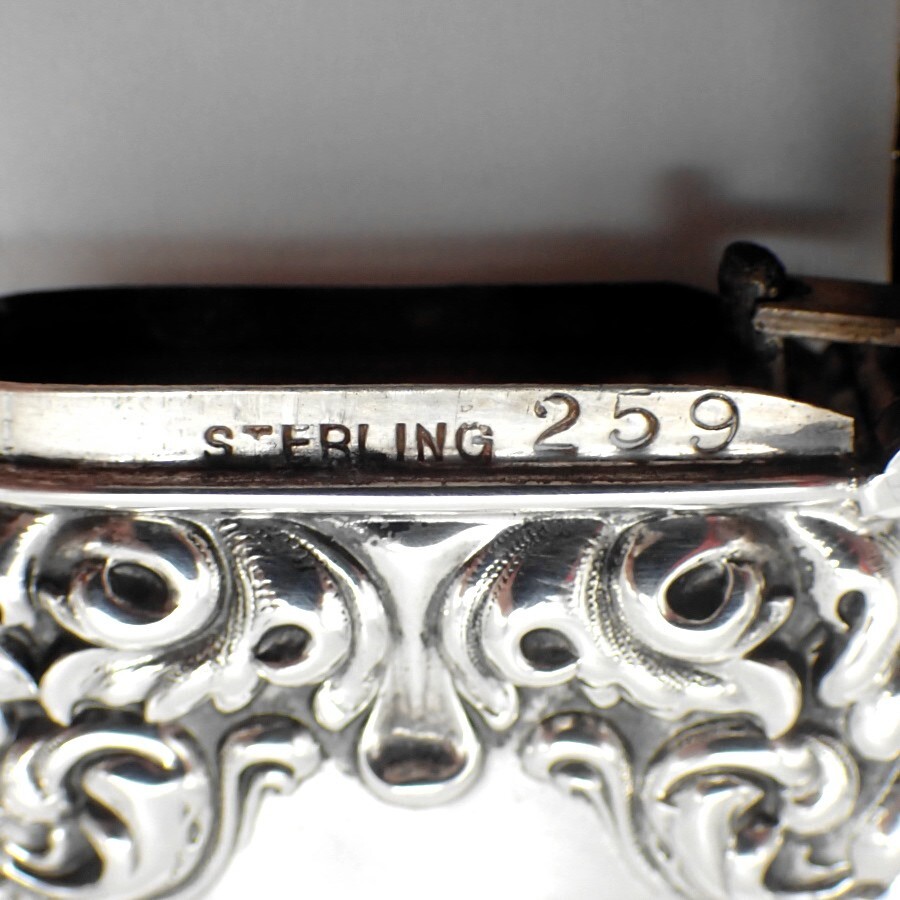Repousse Foliate Match Safe Sterling Silver No Mono