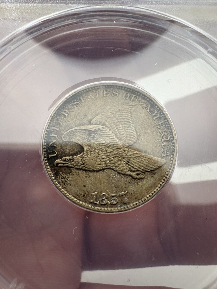 1857 Flying Eagle Cent AU-55 Details ANACS