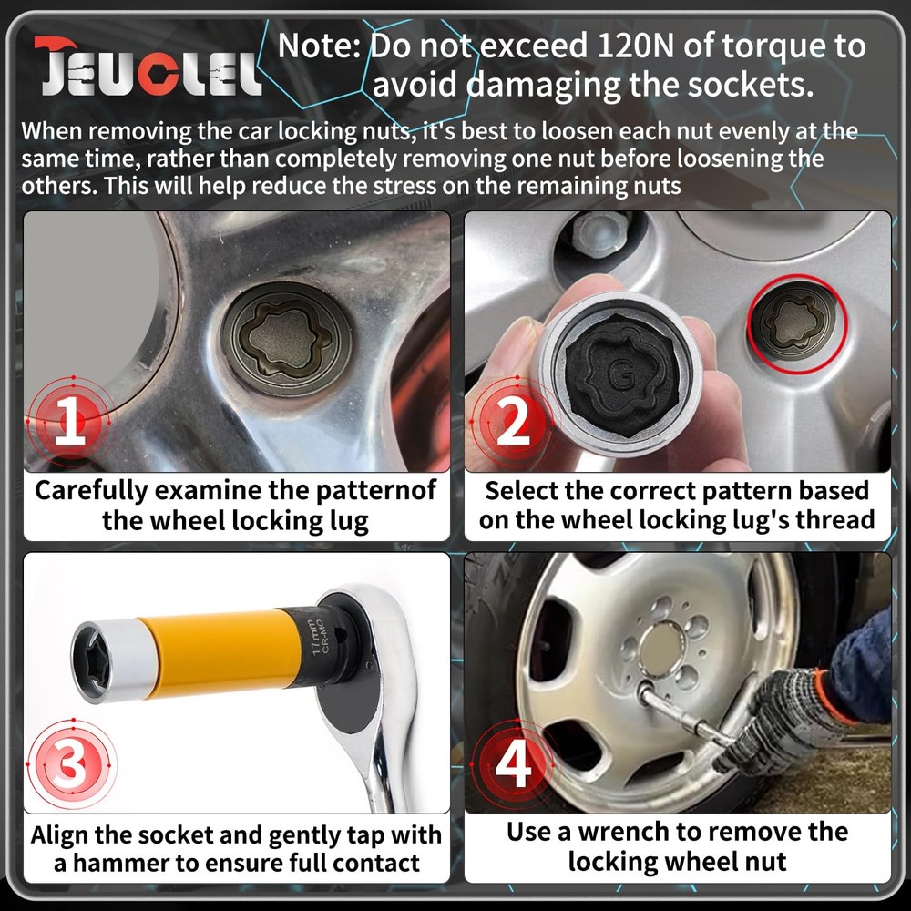 G Wheel Locking Nut Key Compatible with Audi Series, (Socket OD 27mm - White