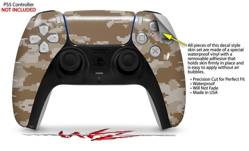 Skin Sony PS5 Controller WraptorCamo Digital Camo Desert