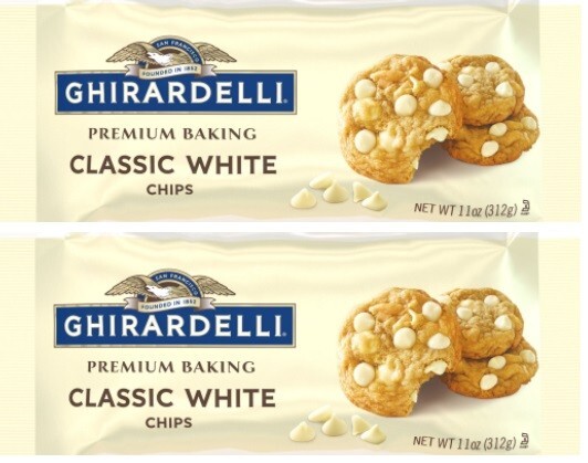 Ghirardelli Classic White Baking Chips 11oz (2 Bags) Premium Chocolate