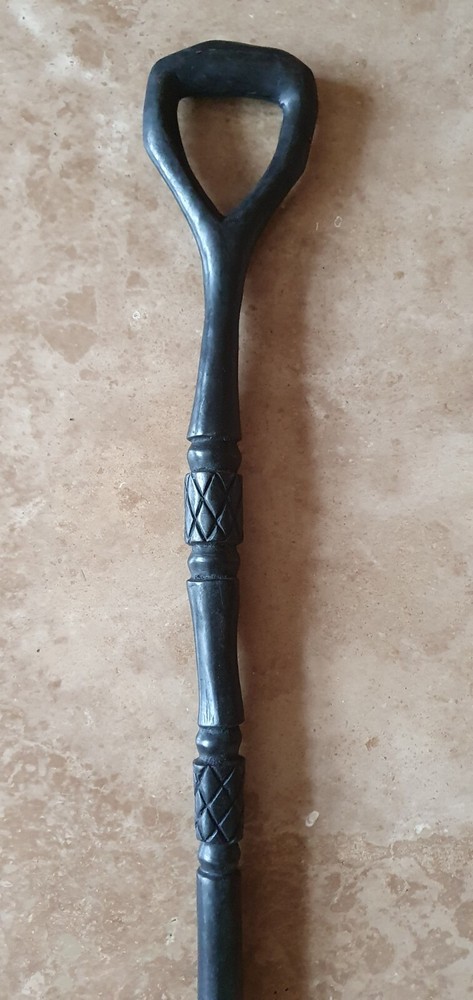 Antique Wooden Ebony Walking Stick Cane