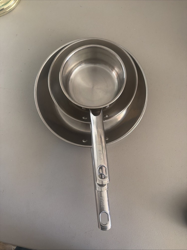 3pc T-Fal Stainless Steel Pans Pot Bundle