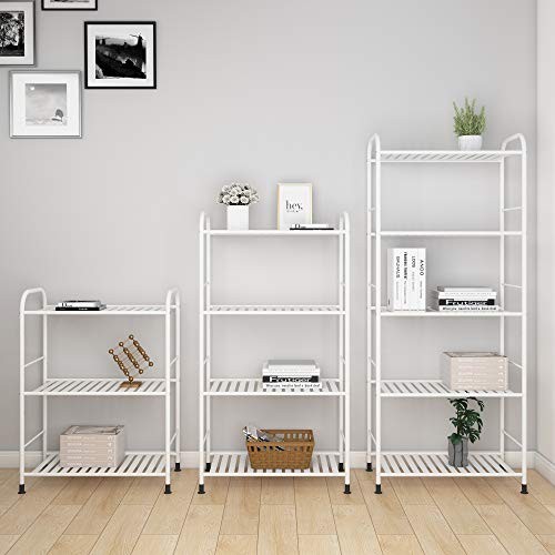 4-Tier Adjustable Shelving Unit, Heavy Duty Storage Rack 4 Tier White