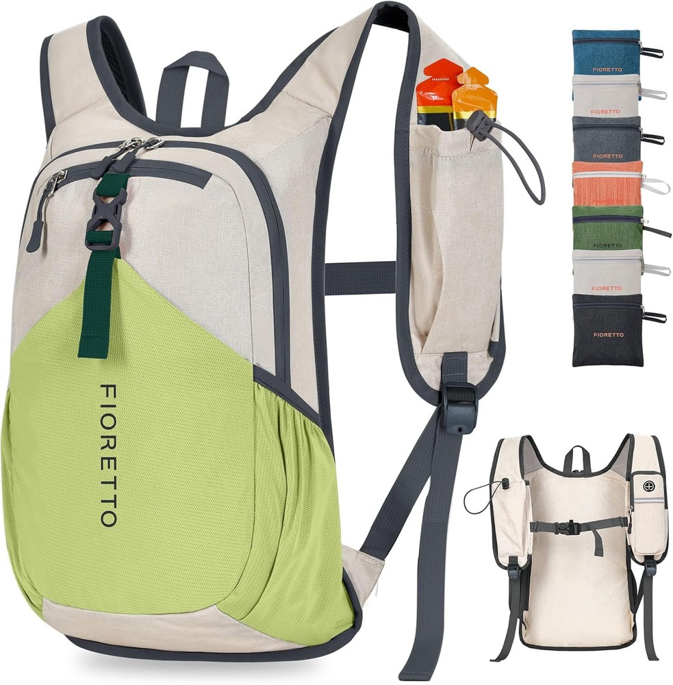 FIORETTO 10L Hiking Backpack Lightweight Packable Daypack Beige