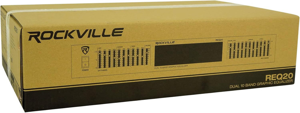 REQ20 Dual 10 Band Graphic Equalizer 19" Rack Mount, Stereo RCA Inputs/Outputs,