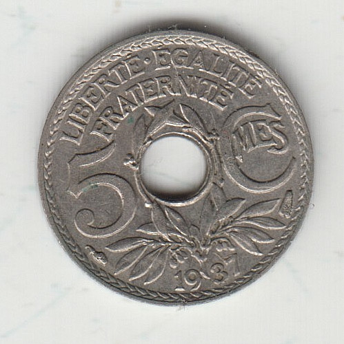 France 5 Centimes 1937 really nice condition