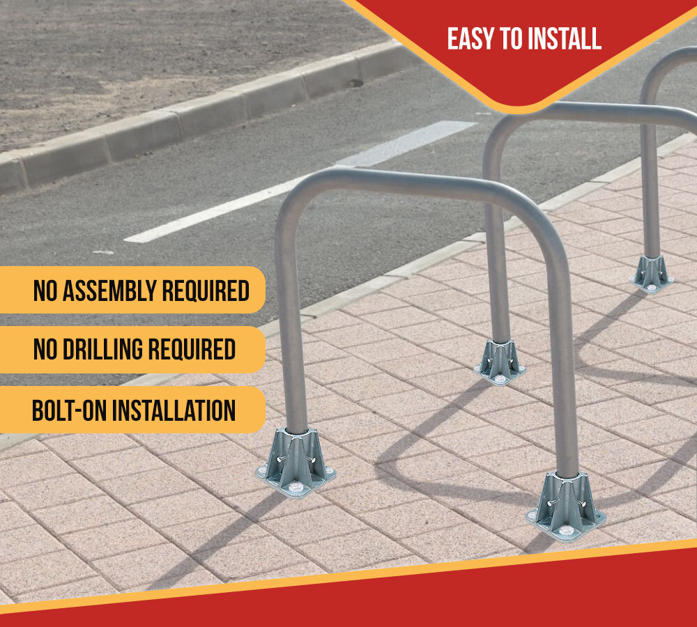 4"X4" Steel Safety Railing Single Mounting Socket for Construction Sites