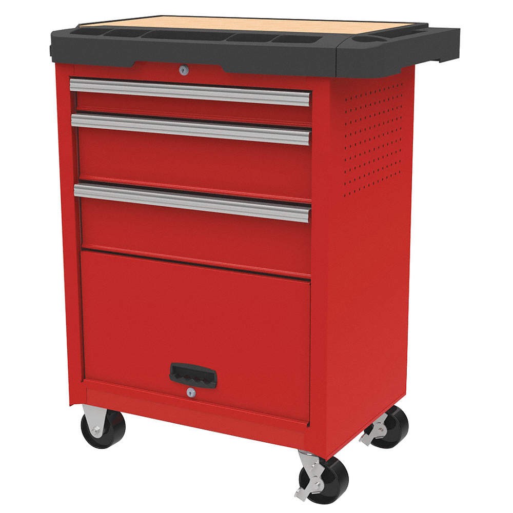 WESTWARD 31CE55 Rolling Tool Cabinet, Red,Light Duty 31CE55