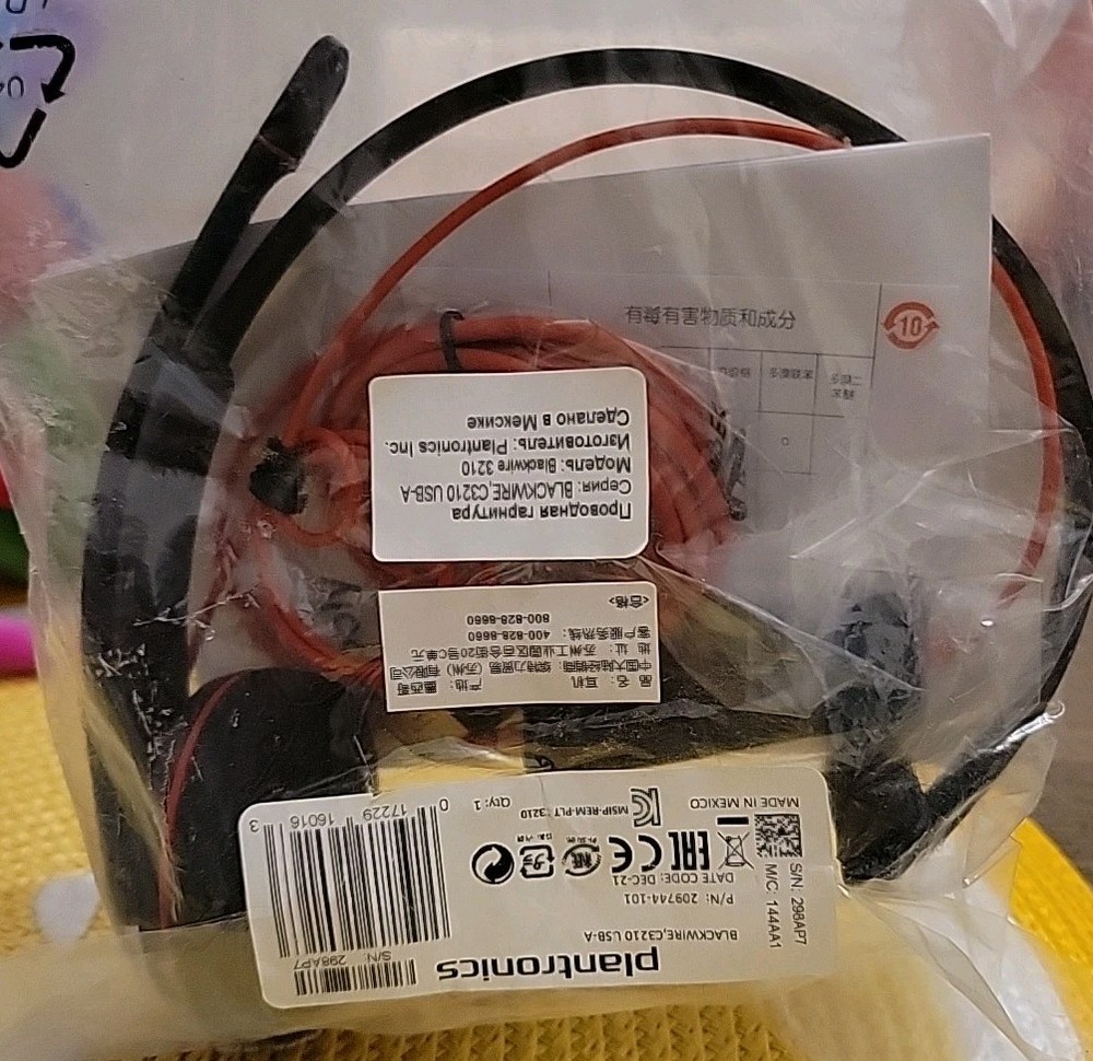 PLANTRONICS 209744-101 C3210 Headset USB-A NEW