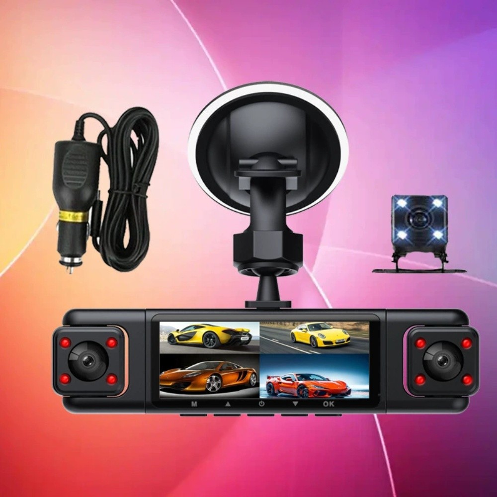 Car DVR Dash Cam Video Recorder Camera 4 Channel Mobile Detection Loop Recording