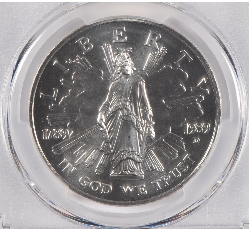 MS70 1989-D Congress Commemorative Silver Dollar PCGS Blue Label