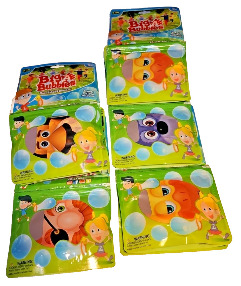 Zing Big-A-Bubble Make Bigger Bubbles W/ Solution - 2 Random Packages (Lot Of 2)