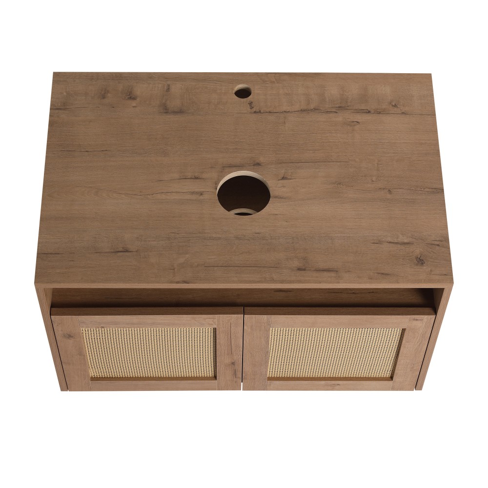 Vanity Cabinet Without Sink Features Soft-Close Doors Floating Design
