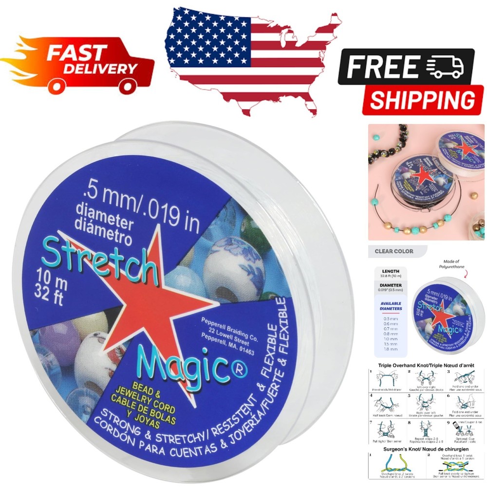 Stretch Magic Elastic Easy to Knot, Strong & Stretchy String for Making Beaded