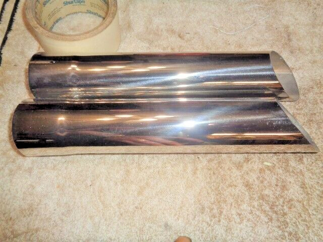 Exhaust Panel Tail Pipe SS Tip, New Pair.   63-67 Corvette