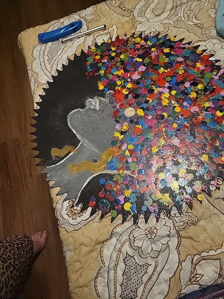 Hand Painted Saw Blade African Art