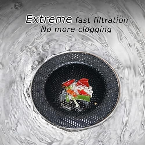 Kitchen sink drain strainers 2-pack black stainless steel