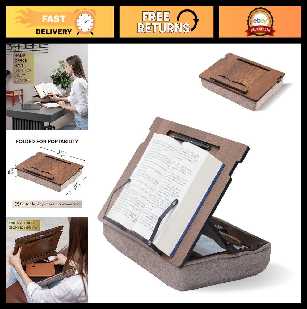 Adjustable Book Stand for Reading in Bed – Hands-Free Holder with Storage, Perfe