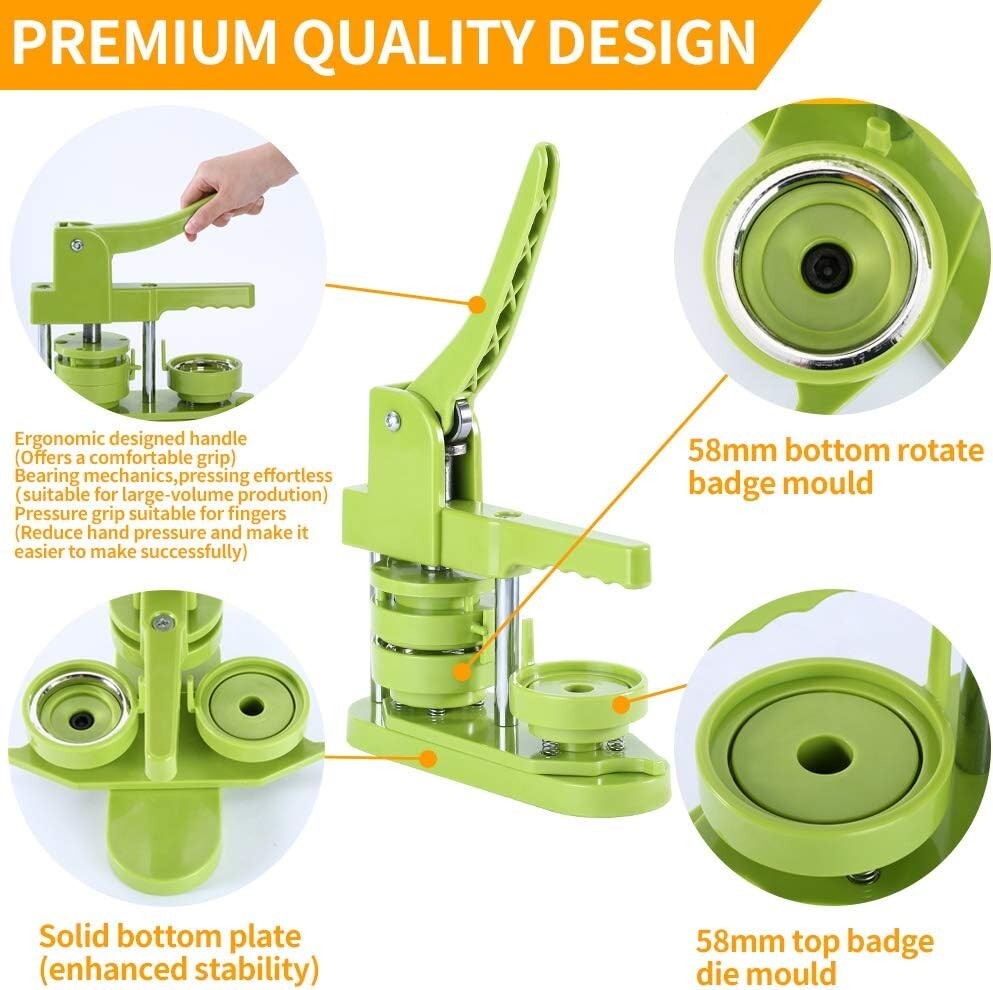 Button Maker Machine 2.25 in Installation-Free, DIY Button Pin Maker Machine,...