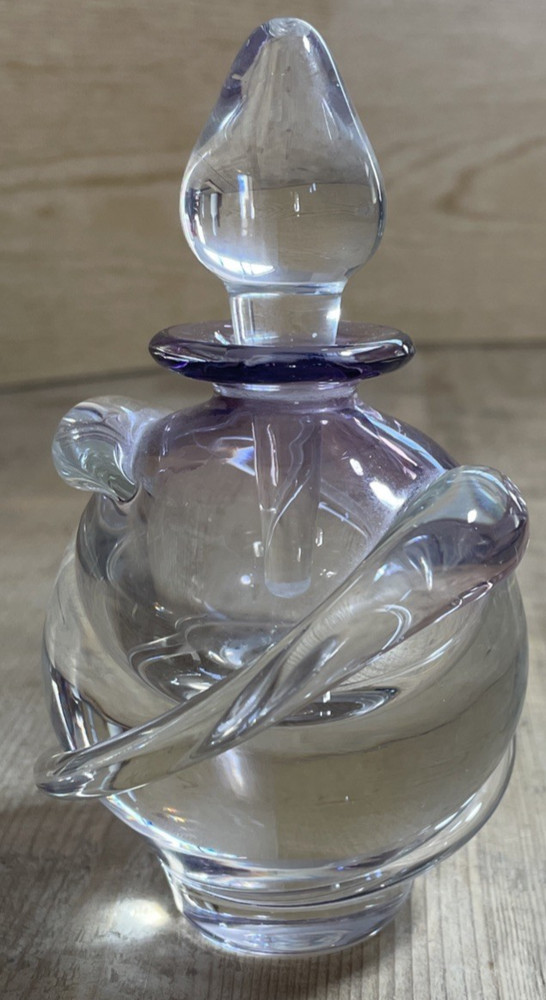 VINTAGE ART GLASS PERFUME BOTTLE SIGNED EMILE R