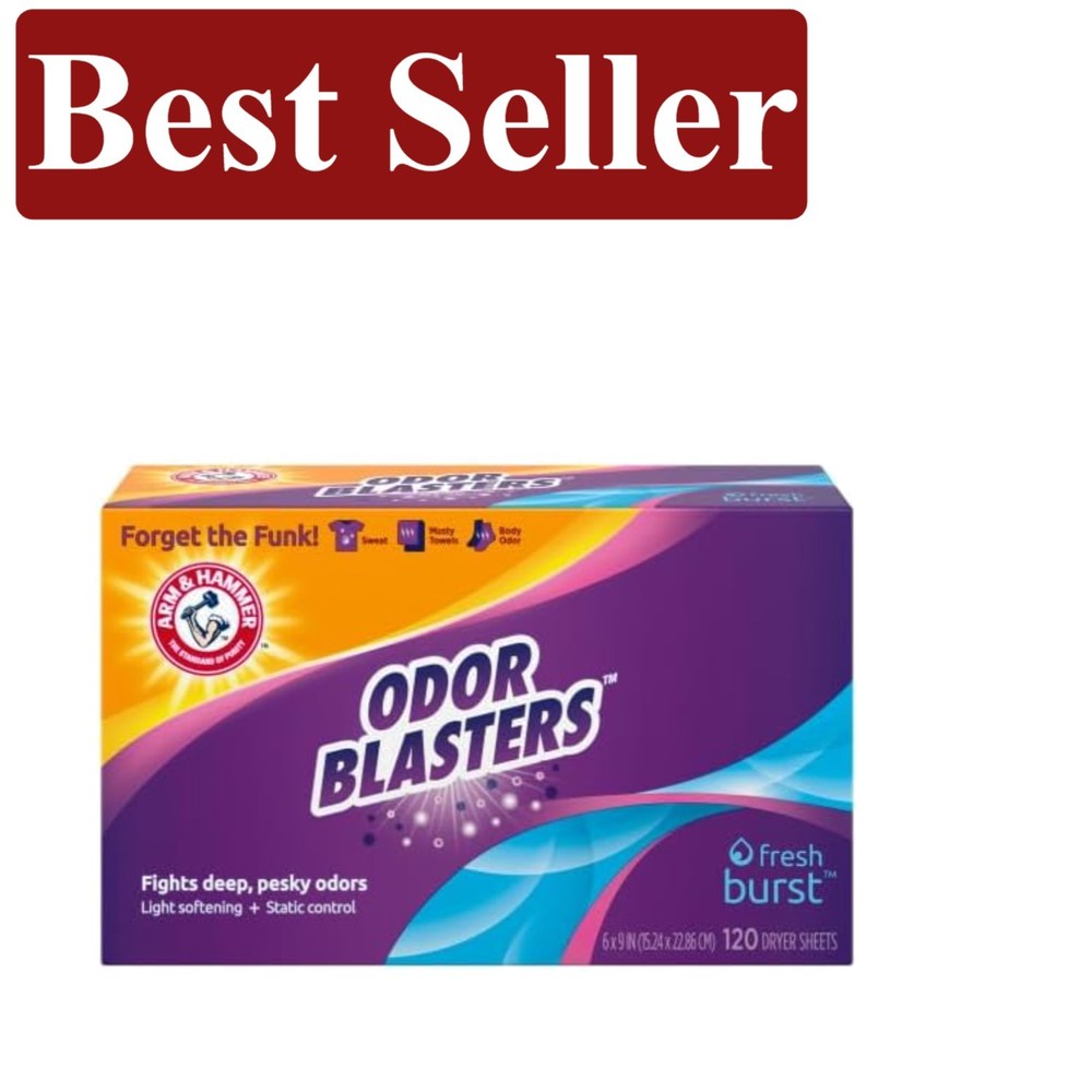 Odor Blaster Dryer Sheets - Fresh Burst, 120 Count for Softness & Static Control