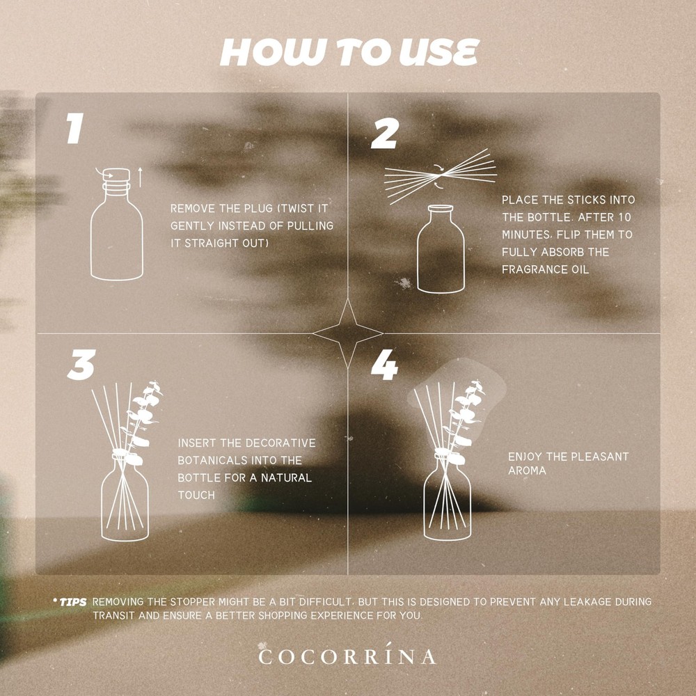 COCORRÍNA Eucalyptus Reed Diffuser Set of 3 - Lavender Eucalyptus, Clear