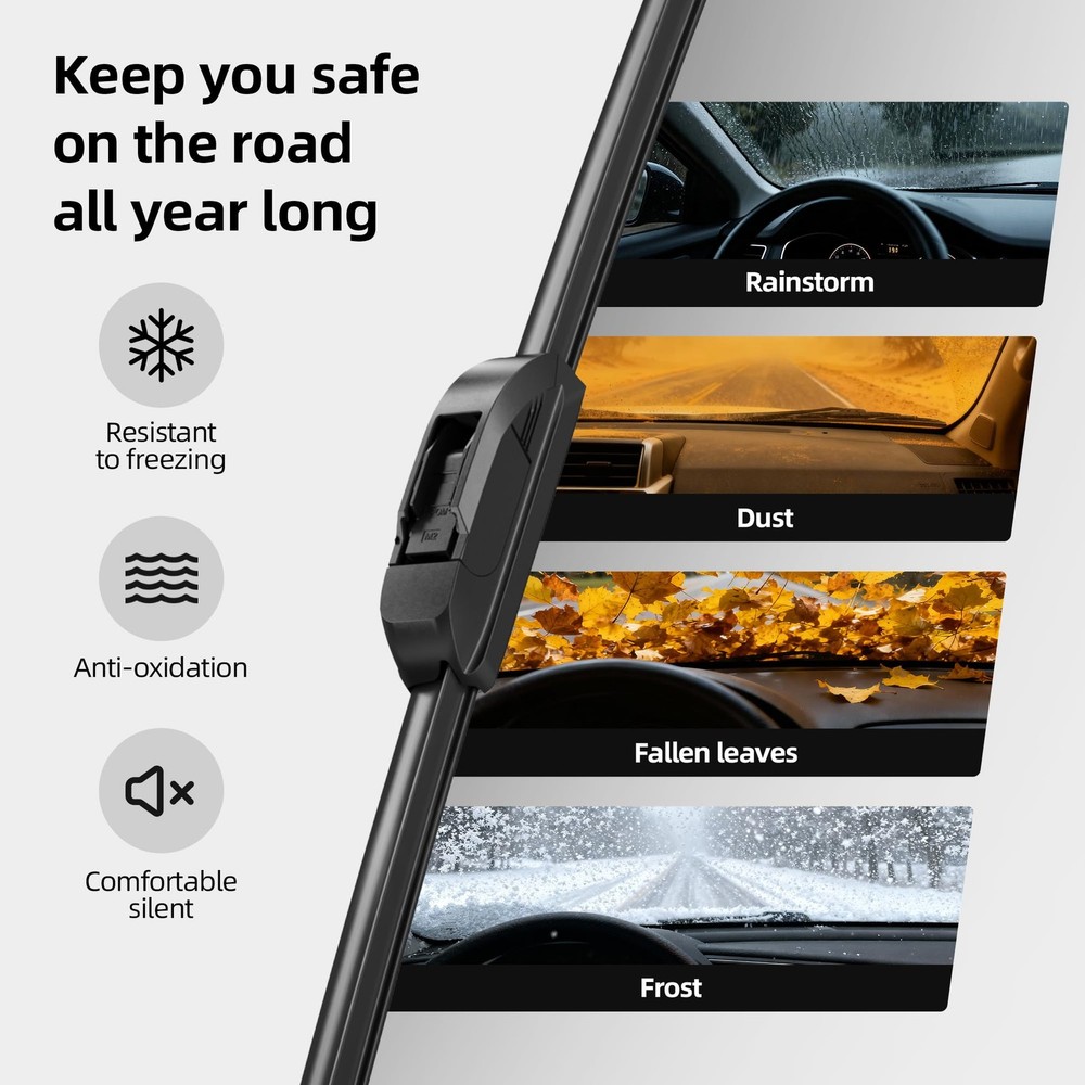 Silicone Windshield Wiper Blades Replacement for Tesla Model Y & Model 3