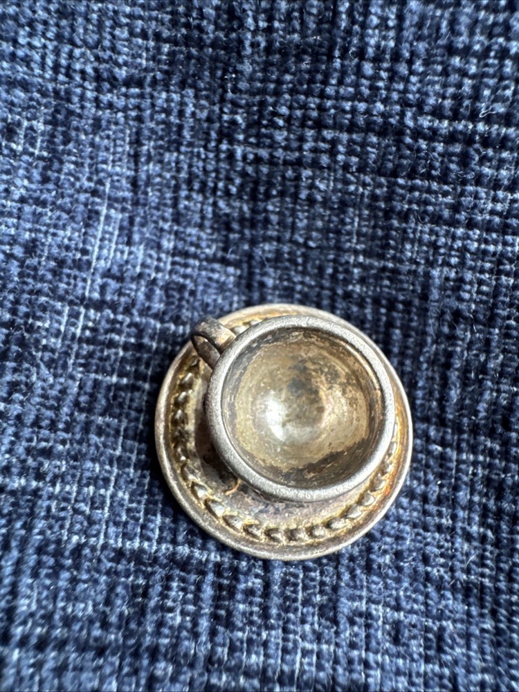 sterling silver miniature cup and saucer